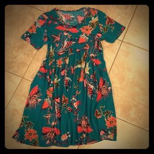 Teal floral dress